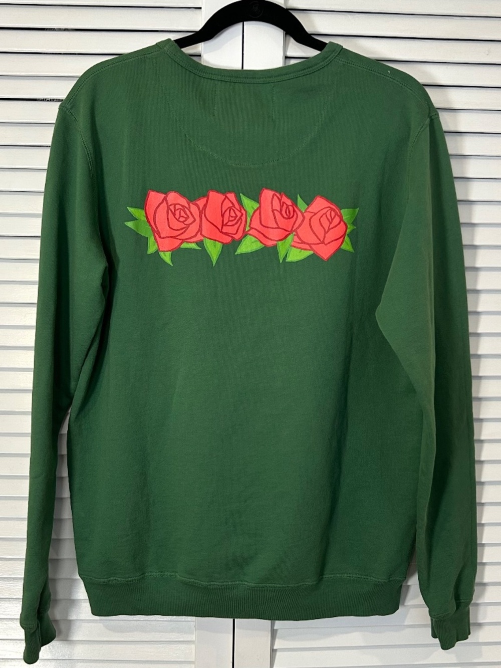Flatbush Zombies Medium FBZ Green Collegiate Sweatshirt with Rose Graphic - Picture 3 of 5